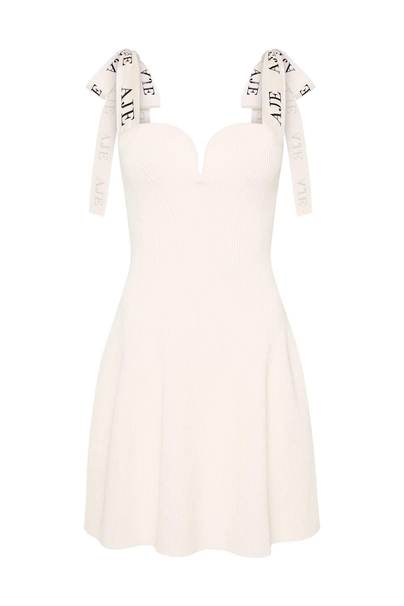 Aje Amber Knit Dress White Size S